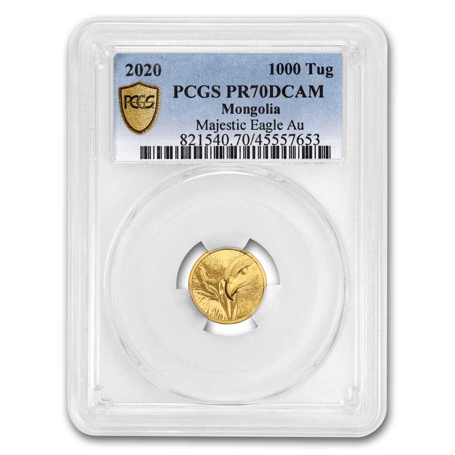 2020 Mongolia 1/10 oz Gold Majestic Eagle PR-70 PCGS