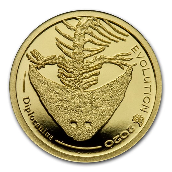 2020 Mongolia 1/2 gram Proof Gold Evolution (Diplocaulus) 2020 Mongolia 1/2 gram Proof Gold Evolution (Diplocaulus)