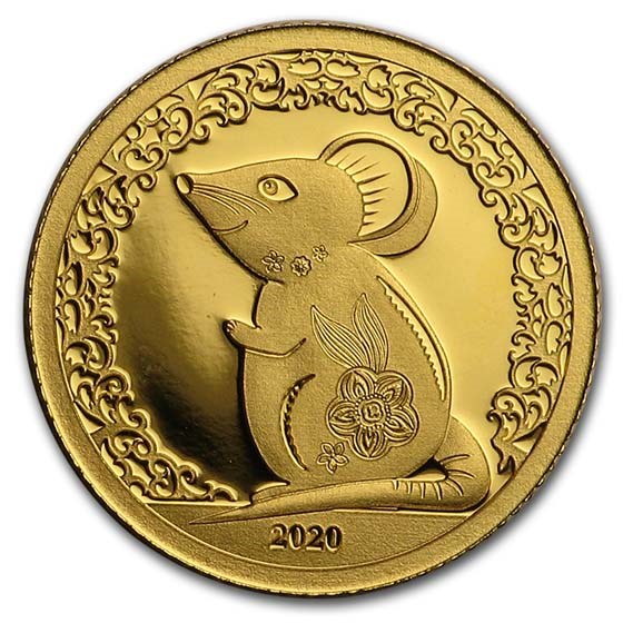 2020 Mongolia 1/2 gram Proof Gold Lunar Year of the Mouse 2020 Mongolia 1/2 gram Proof Gold Lunar Year of the Mouse
