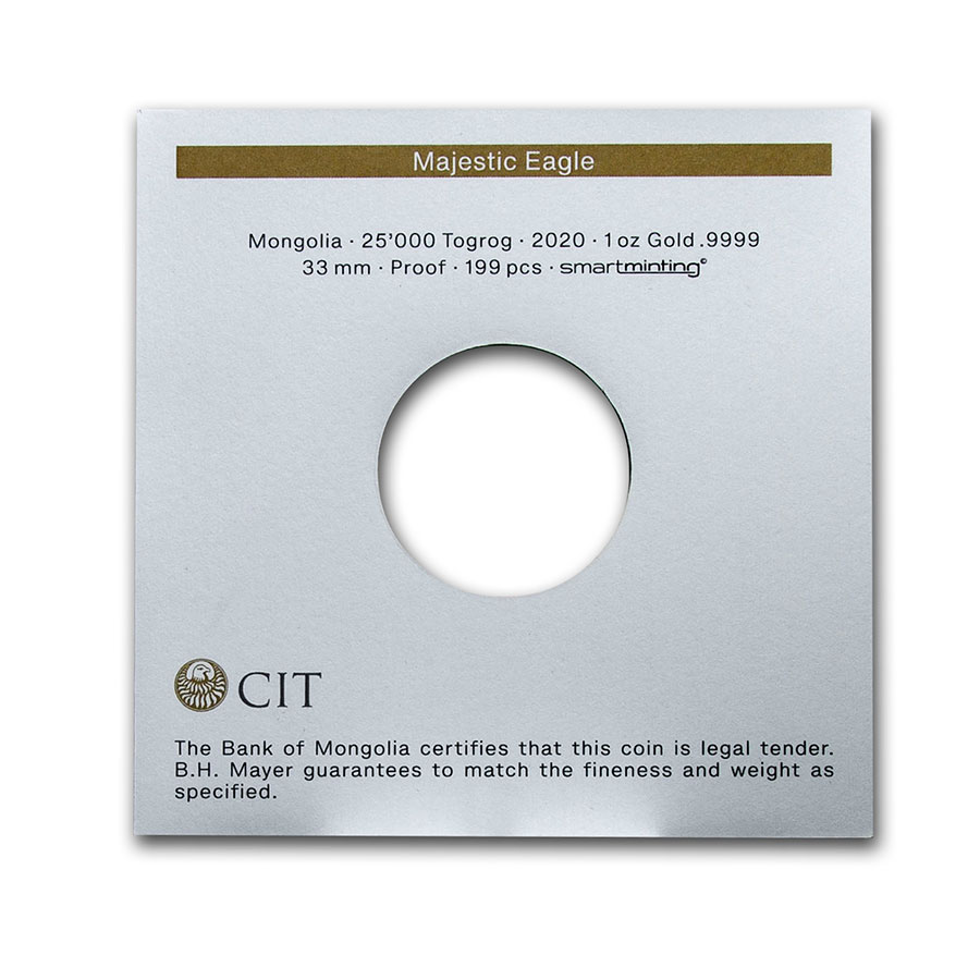 Buy 2020 Mongolia 1 oz Gold Proof Majestic Eagle | APMEX