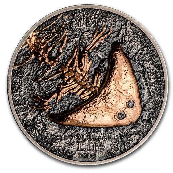 2020 Mongolia 1 oz Silver Evolution of Life Diplocaulus 2020 Mongolia 1 oz Silver Evolution of Life Diplocaulus