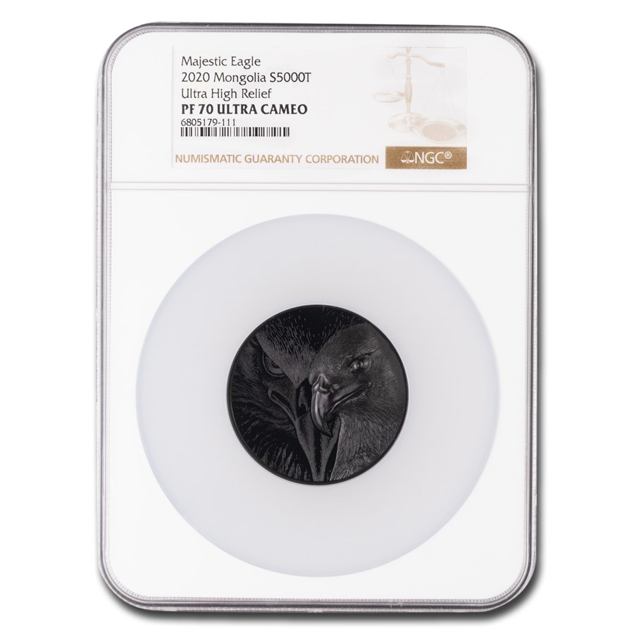 2020 Mongolia 5 oz Silver HR Proof Majestic Eagle PF-70 UCAM NGC