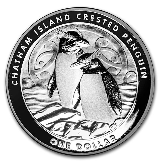 2020 New Zealand 1 oz Silver Chatham Island Crested Penguin BU 2020 New Zealand 1 oz Silver Chatham Island Crested Penguin BU