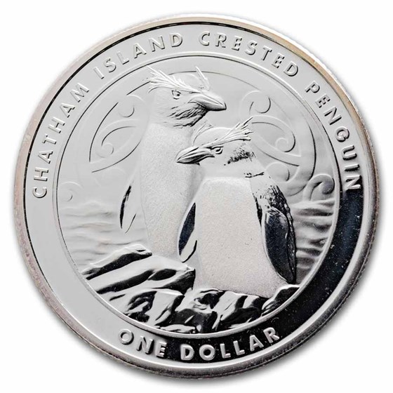2020 New Zealand Silver Chatham Island Crested Penguin (No COA)