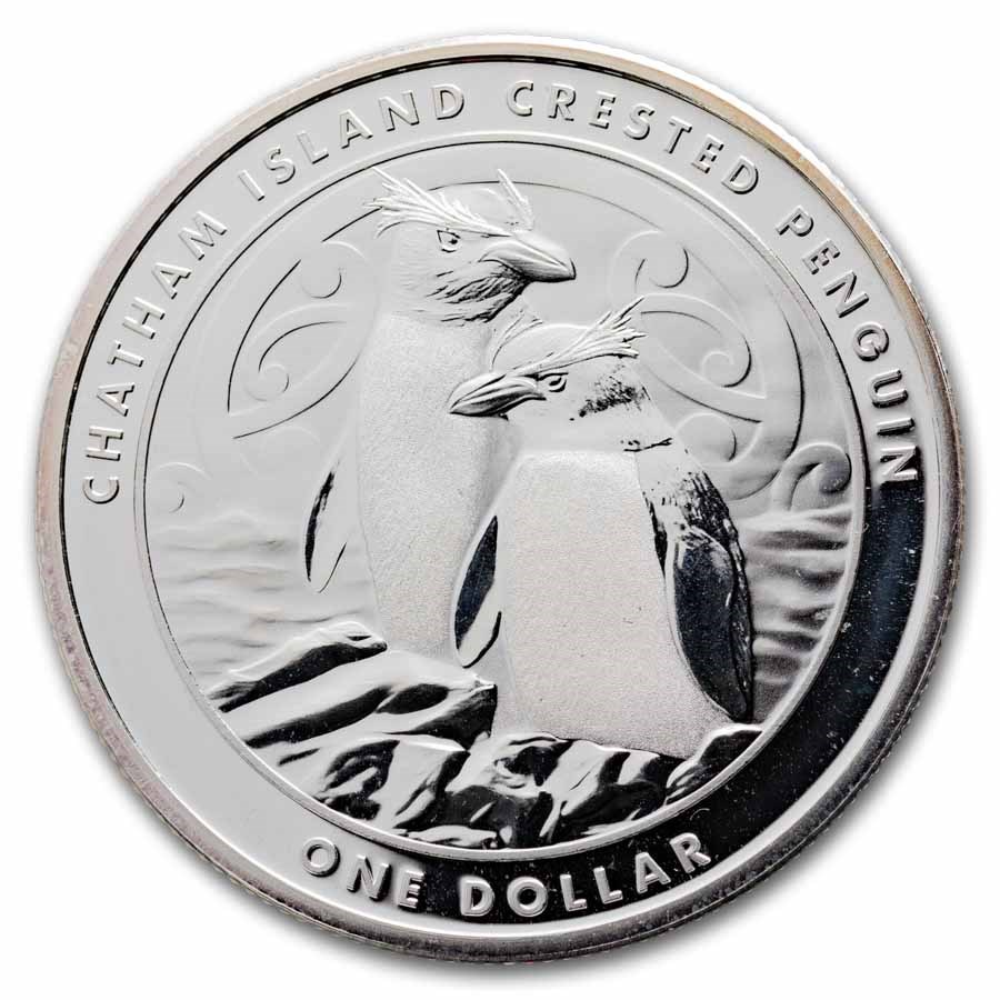 2020 New Zealand Silver Chatham Island Crested Penguin (No COA)