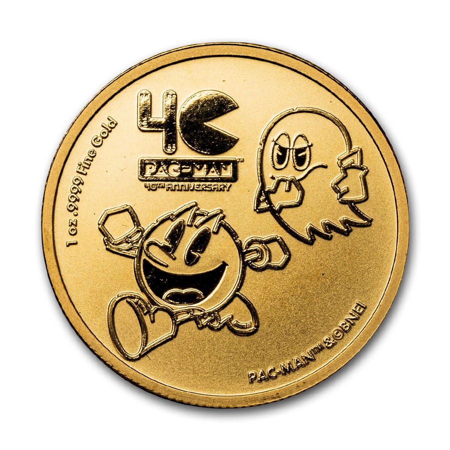 Coin Op Pacman Buy 2020 1 oz Gold PAC-MAN 40th Anniv (Off-Quality) | APMEX
