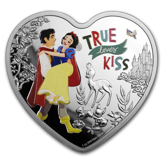 2020 Niue 1 oz Silver $2 Disney Heart-Shaped Love Snow White 2020 Niue 1 oz Silver $2 Disney Heart-Shaped Love Snow White