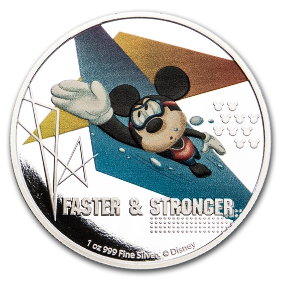 2020 Niue 1 oz Silver $2 Disney Mickey Mouse: Faster & Stronger 2020 Niue 1 oz Silver $2 Disney Mickey Mouse: Faster & Stronger