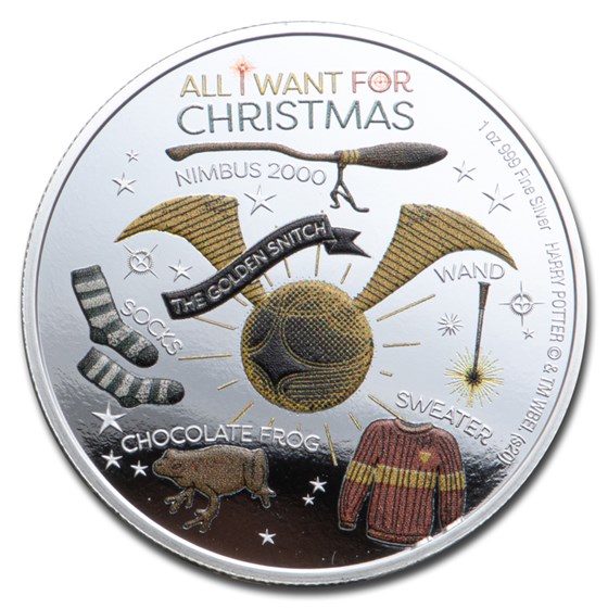 2020 Niue 1 oz Silver $2 Harry Potter Season's Greetings Proof 2020 Niue 1 oz Silver $2 Harry Potter Season's Greetings Proof