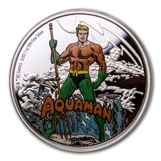 2020 Niue 1 oz Silver Coin $2 Justice League 60th: Aquaman 2020 Niue 1 oz Silver Coin $2 Justice League 60th: Aquaman