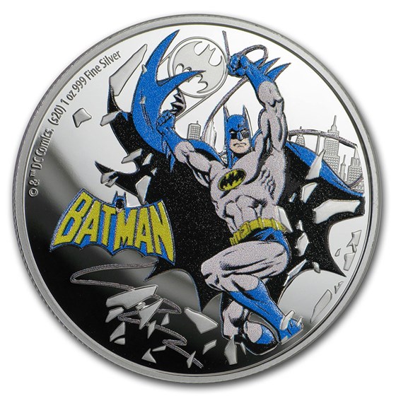 2020 Niue 1 oz Silver Coin $2 Justice League 60th: Batman 2020 Niue 1 oz Silver Coin $2 Justice League 60th: Batman