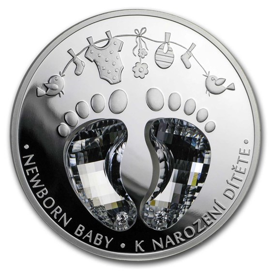 2020 Niue 1 oz Silver Proof Crystal Coin: Newborn Baby 2020 Niue 1 oz Silver Proof Crystal Coin: Newborn Baby