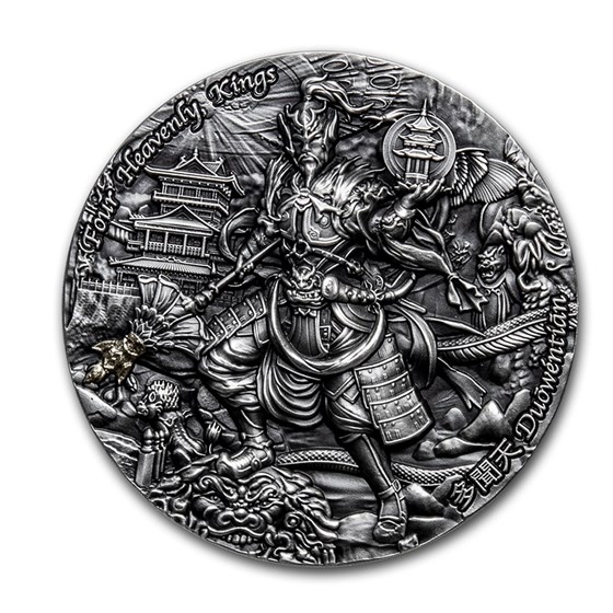 2020 Niue 2 oz Antique Silver Four Heavenly Kings: Duowentian 2020 Niue 2 oz Antique Silver Four Heavenly Kings: Duowentian