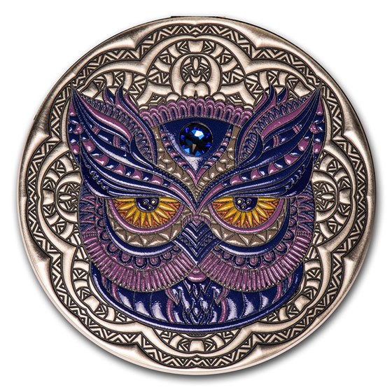 2020 Niue 2 oz Antique Silver Mandala Collection: Owl 2020 Niue 2 oz Antique Silver Mandala Collection: Owl