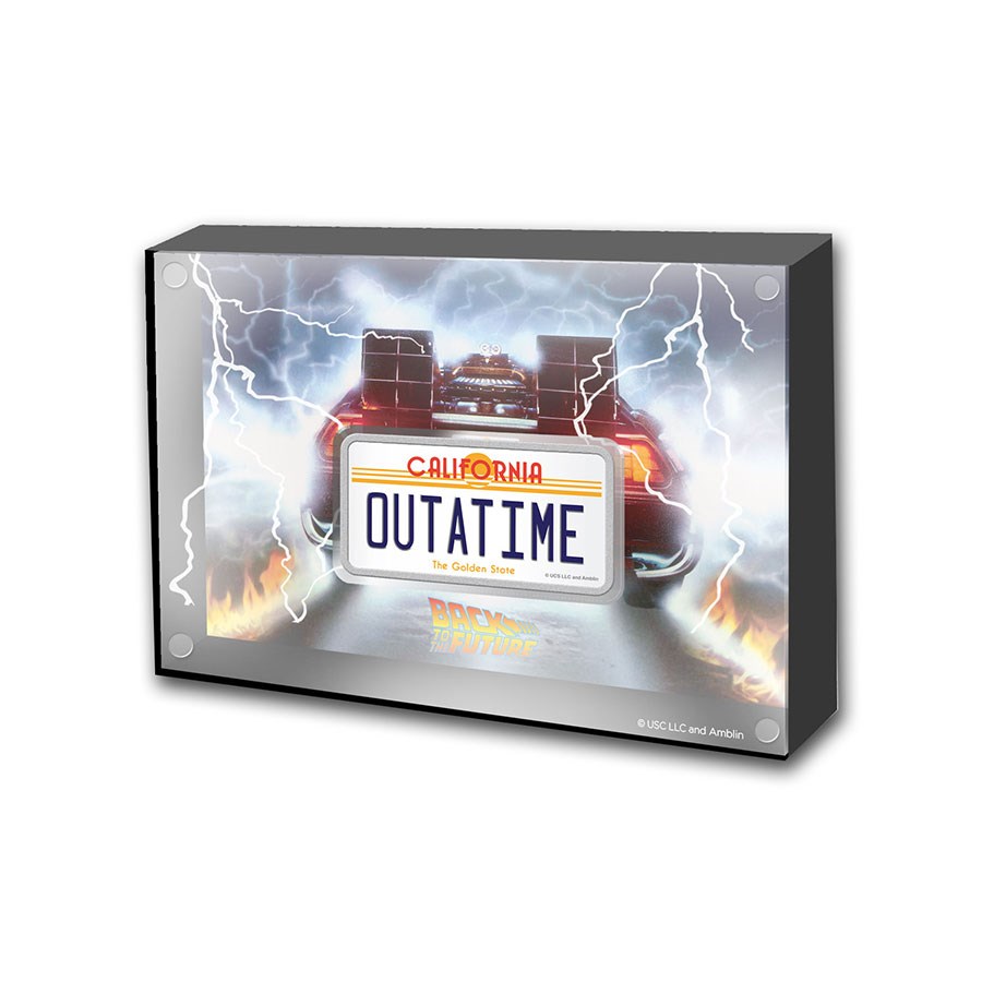 2020 Niue 2 oz Silver $2 Back to the Future License Plate