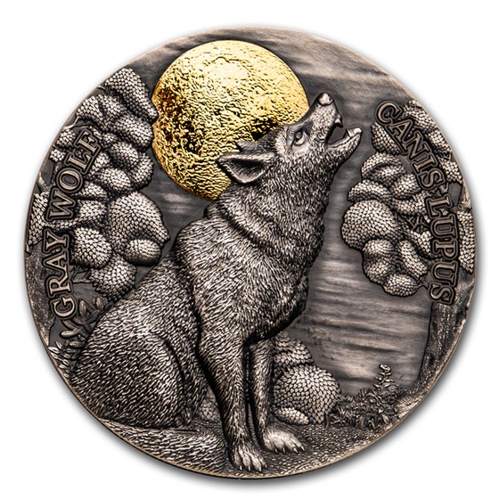 2020 Niue 2 oz Silver Wildlife in the Moonlight: Gray Wolf 2020 Niue 2 oz Silver Wildlife in the Moonlight: Gray Wolf