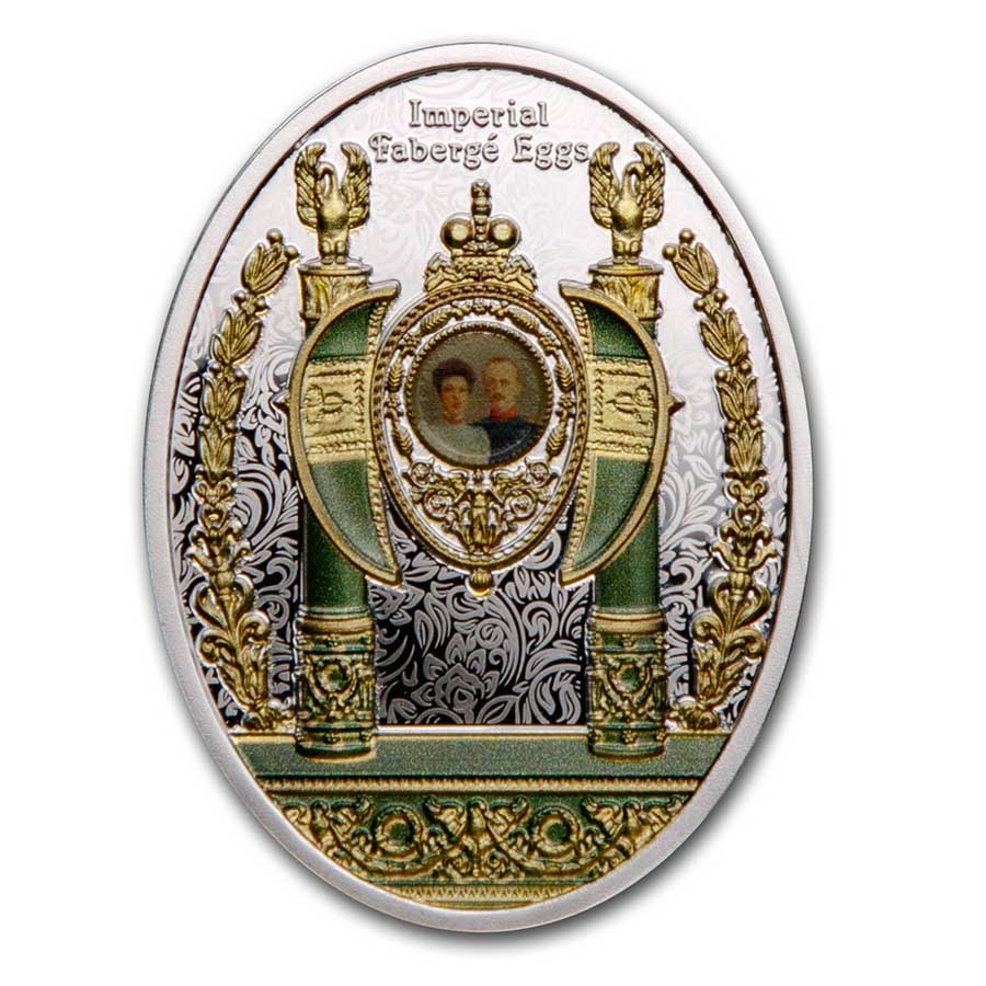 2020 Niue Silver Fabergé Eggs Empire Nephrite Egg