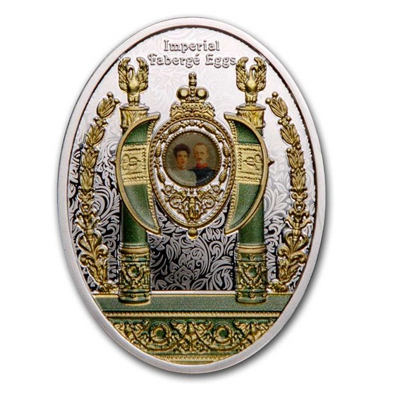 2020 Niue Silver Fabergé Eggs Empire Nephrite Egg 2020 Niue Silver Fabergé Eggs Empire Nephrite Egg