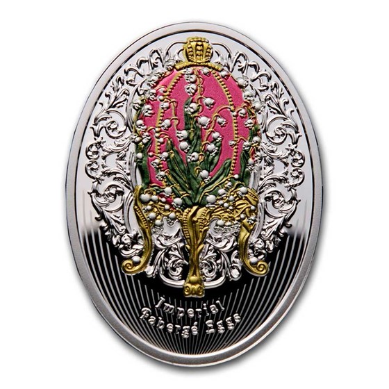 2020 Niue Silver Fabergé Eggs Lilies Of The Valley Egg 2020 Niue Silver Fabergé Eggs Lilies Of The Valley Egg