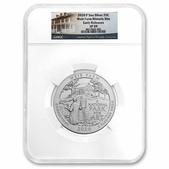 2020-P 5 oz Silver ATB Weir Farm Historic Site SP-69 NGC (ER/FR)