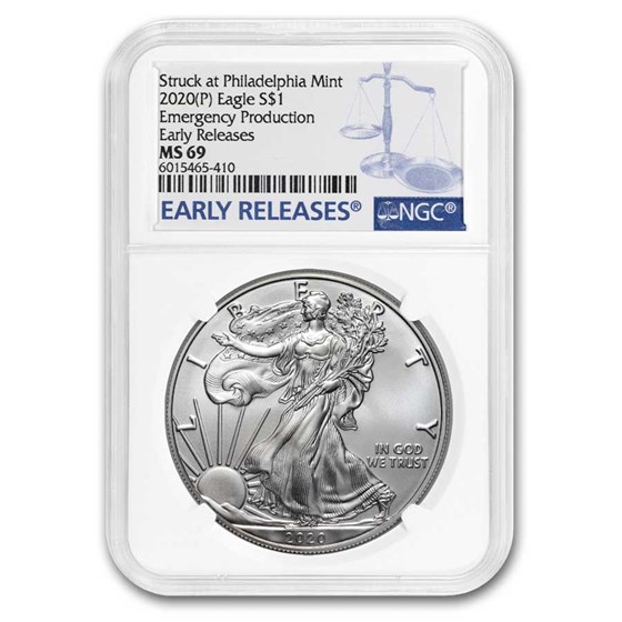 2020 (P) American Silver Eagle MS-69 NGC (Early Releases) 2020 (P) American Silver Eagle MS-69 NGC (Early Releases)