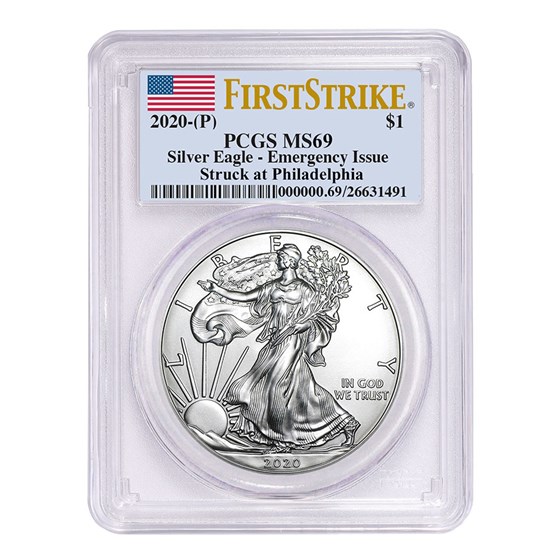 2020 (P) American Silver Eagle MS-69 PCGS (FirstStrike®) 2020 (P) American Silver Eagle MS-69 PCGS (FirstStrike®)