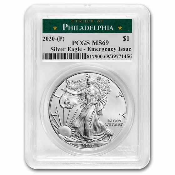 2020 (P) American Silver Eagle MS-69 PCGS (Philadelphia) 2020 (P) American Silver Eagle MS-69 PCGS (Philadelphia)