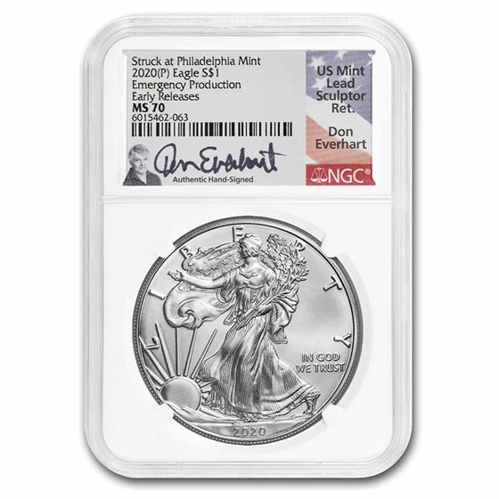 2020 (P) American Silver Eagle MS-70 NGC (ER, Philadelphia) 2020 (P) American Silver Eagle MS-70 NGC (ER, Philadelphia)
