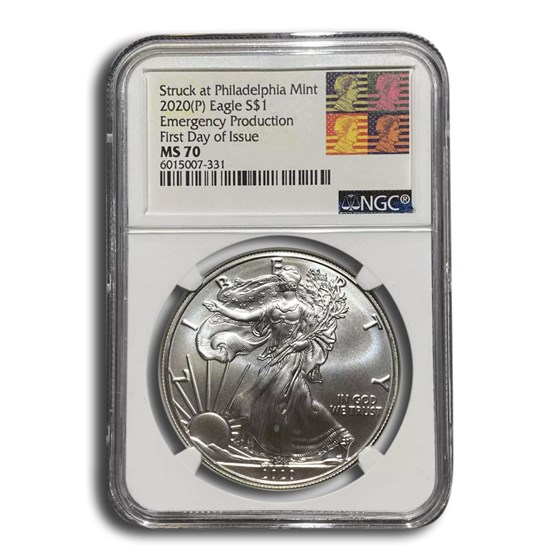 2020 (P) American Silver Eagle MS-70 NGC (FDI, Philadelphia) 2020 (P) American Silver Eagle MS-70 NGC (FDI, Philadelphia)