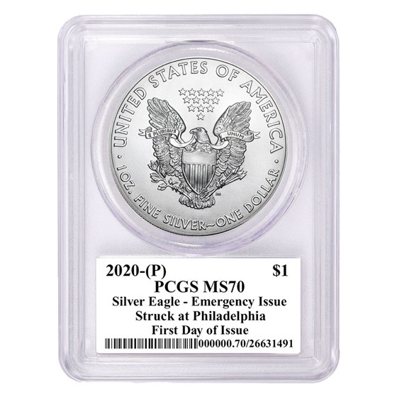 Buy 2020 (P) American Silver Eagle MS-70 PCGS (FDI, Black Label) | APMEX