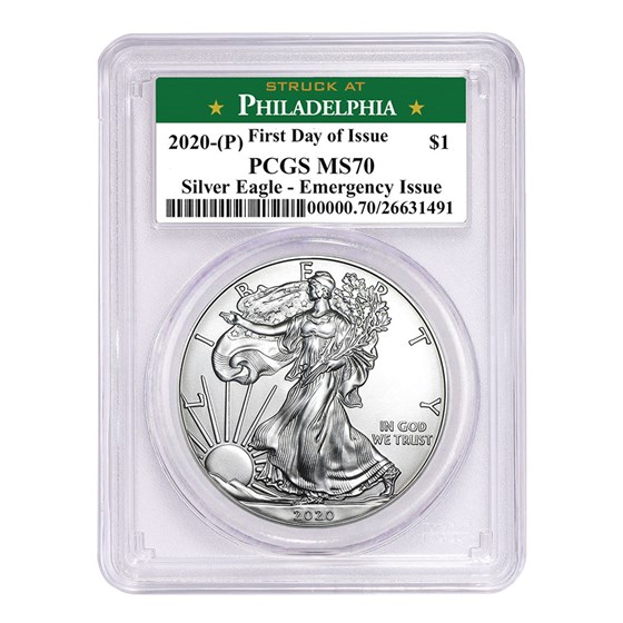 2020 (P) American Silver Eagle MS-70 PCGS (FDI, Philadelphia) 2020 (P) American Silver Eagle MS-70 PCGS (FDI, Philadelphia)