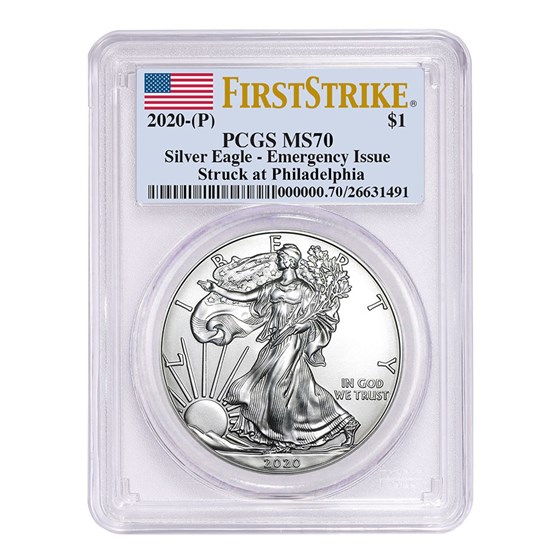 2020-(P) American Silver Eagle MS-70 PCGS (FirstStrike®) 2020-(P) American Silver Eagle MS-70 PCGS (FirstStrike®)
