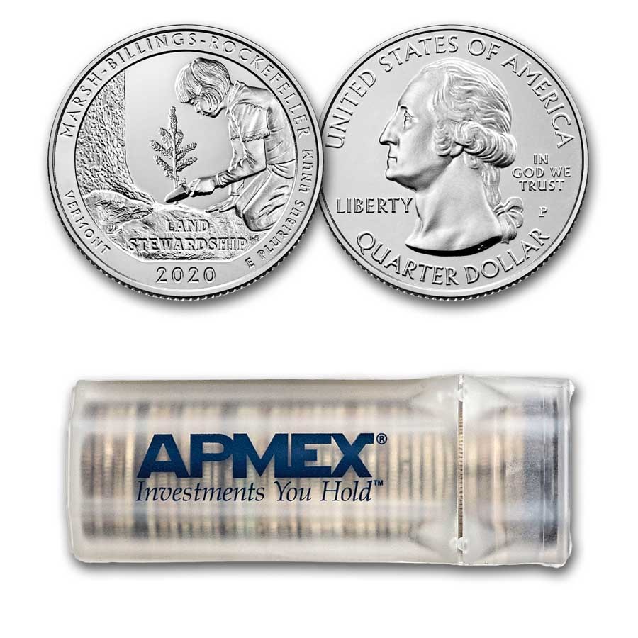 2020-P ATB Quarter Marsh-Billings-Rockefeller 40-Coin Roll BU