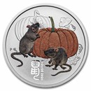 2020-P Australia 1/4 oz Silver Lunar Mouse BU (Colorized)