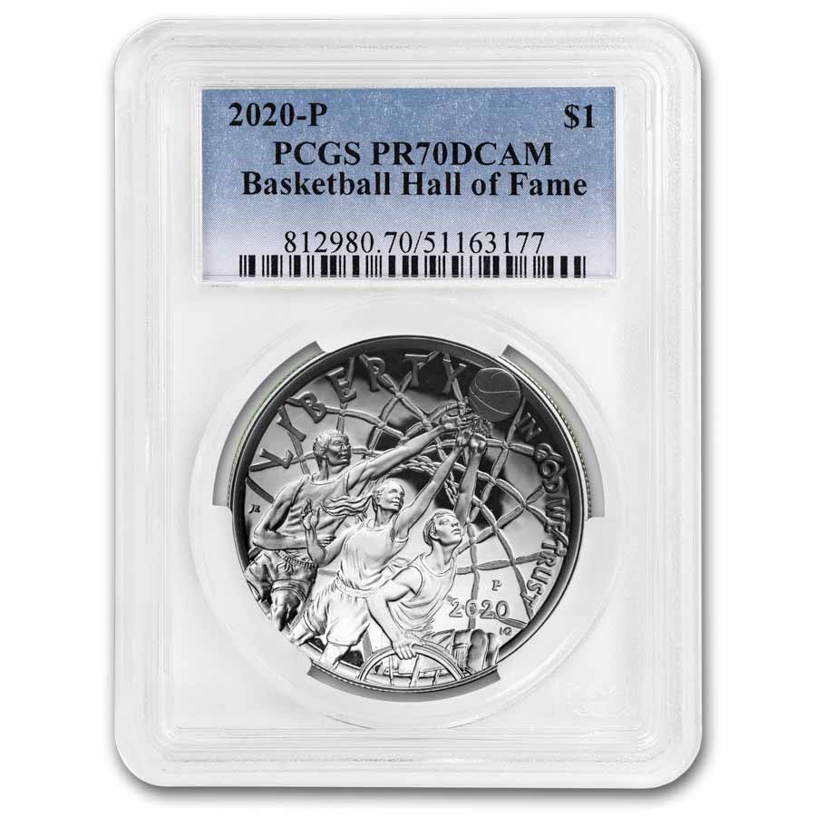 2020-P Basketball Hall of Fame $1 Silver PR-70 PCGS