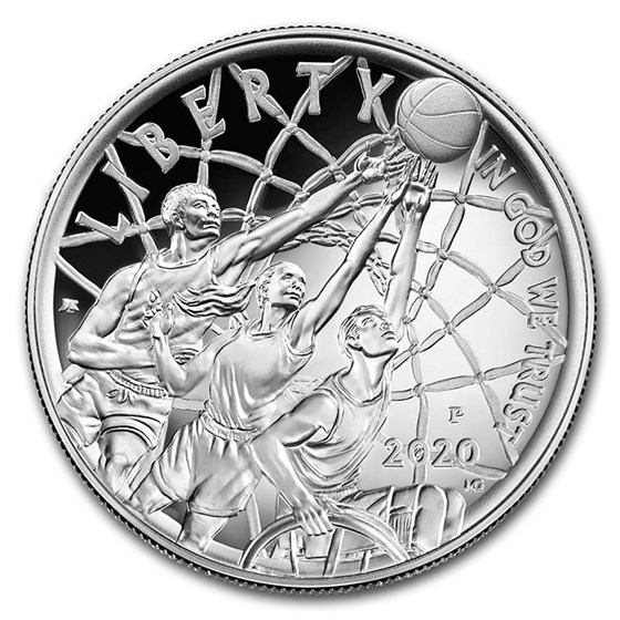 2020-P Basketball Hall of Fame $1 Silver Proof (Box & COA) 2020-P Basketball Hall of Fame $1 Silver Proof (Box & COA)