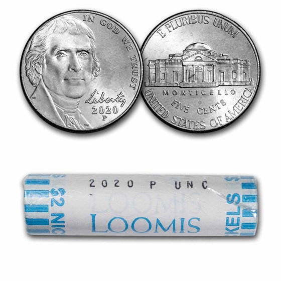 2020-P Jefferson Nickel 40-Coin Roll BU 2020-P Jefferson Nickel 40-Coin Roll BU