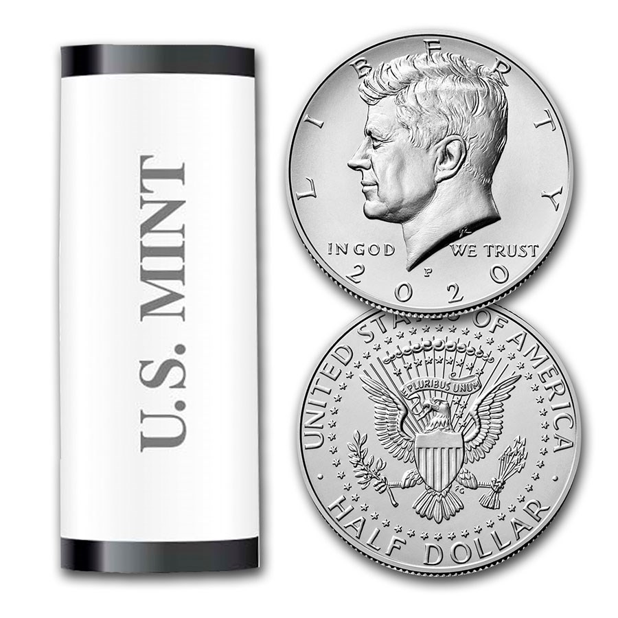 2020-P Kennedy Half Dollar 20-Coin Roll BU (Mint Wrapped)