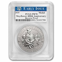 2020-P Silver Mayflower 400th Anniversary Medal Rev PR-70 PCGS