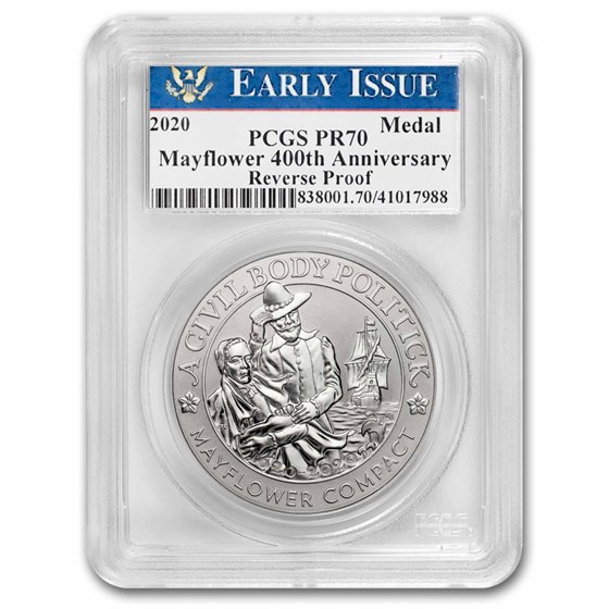 2020-P Silver Mayflower 400th Anniversary Medal Rev PR-70 PCGS 2020-P Silver Mayflower 400th Anniversary Medal Rev PR-70 PCGS