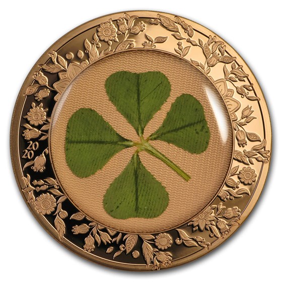 2020 Palau 1 oz Silver $5 Four-Leaf Clover Ounce of Luck Proof 2020 Palau 1 oz Silver $5 Four-Leaf Clover Ounce of Luck Proof