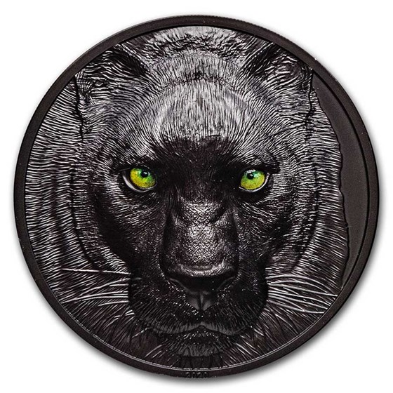 2020 Palau 2 oz Silver Hunters by Night; Black Panther 2020 Palau 2 oz Silver Hunters by Night; Black Panther