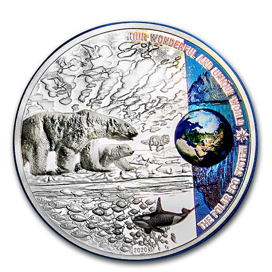 2020 Palau 2 oz Silver Proof Our Earth (Polar Ecosystems) 2020 Palau 2 oz Silver Proof Our Earth (Polar Ecosystems)