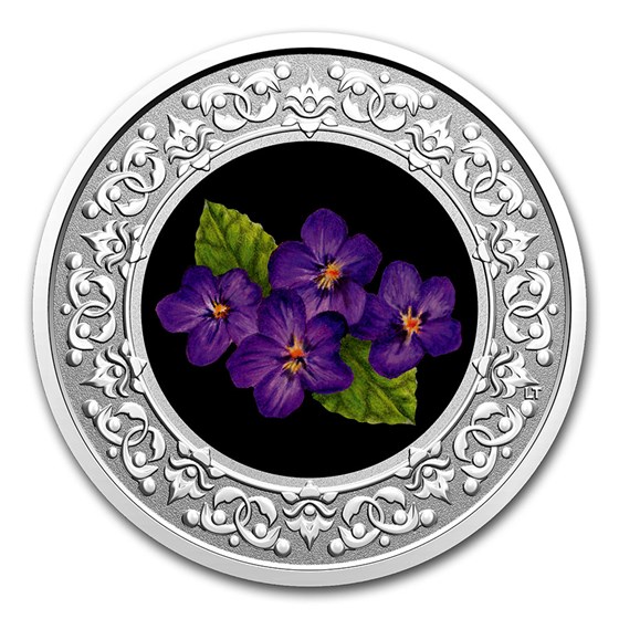 2020 RCM 1/4 oz Ag $3 Floral Emblems - New Brunswick: Violet 2020 RCM 1/4 oz Ag $3 Floral Emblems - New Brunswick: Violet