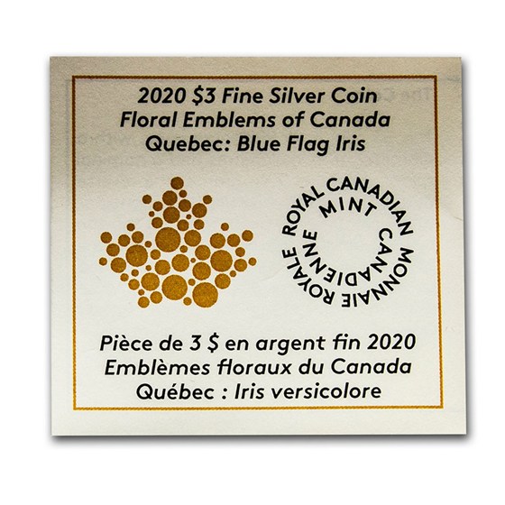 Buy 2020 RCM 1/4 oz Ag $3 Floral Emblems - Quebec: Blue Flag Iris | APMEX