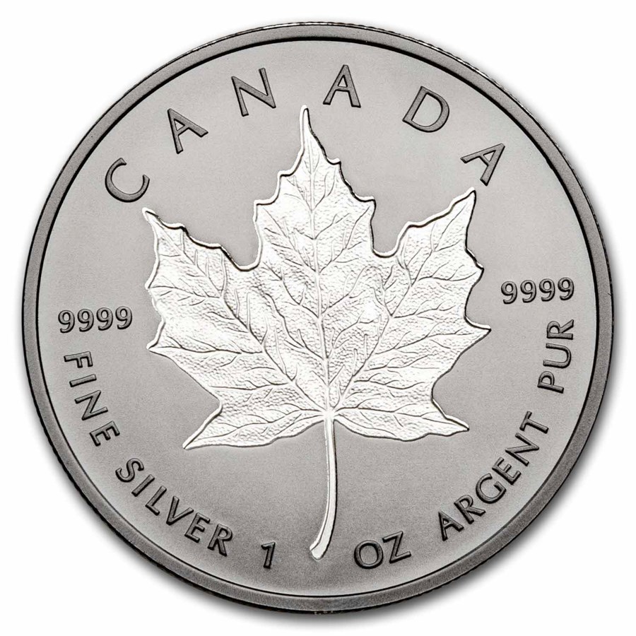 2020 RCM 1 oz Silver Incuse Maple Leaf Rhodium-Plated (Box/COA)