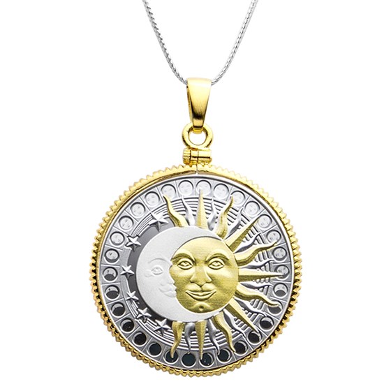 2020 Republic of Cameroon Silver Sun and Moon Pendant 2020 Republic of Cameroon Silver Sun and Moon Pendant