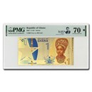 2020 Republic of Ghana 1/1000 oz AG Liberty Foil Note MS-70* PMG