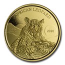 2020 Republic of Ghana 1 oz Gold 20 Cedi African Leopard BU