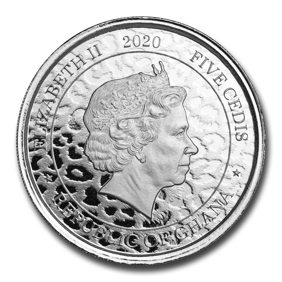 Buy 2020 Republic of Ghana 1 oz Silver 5 Cedi African Leopard BU